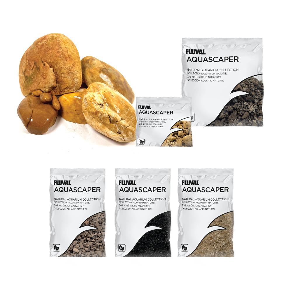 Kit de piedras y grava para acuascaping Fluval - Ámbar 21kg