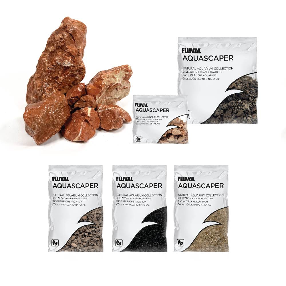 Kit de piedras y grava para acuascaping Fluval - Rojo 11kg