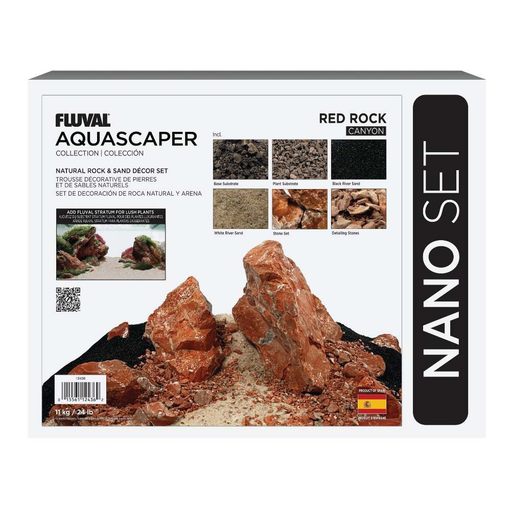Kit de piedras y grava para acuascaping Fluval - Rojo 11kg