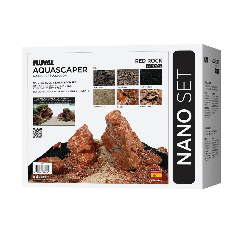 Kit de piedras y grava para acuascaping Fluval - Rojo 11kg