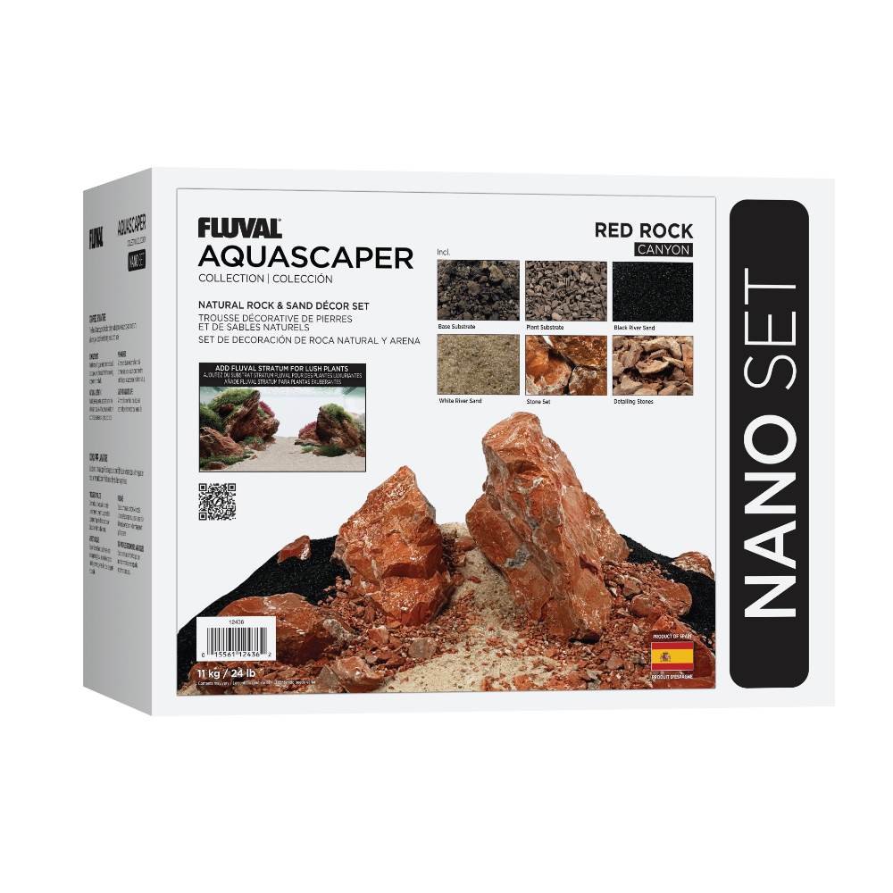 Kit de piedras y grava para acuascaping Fluval - Rojo 11kg