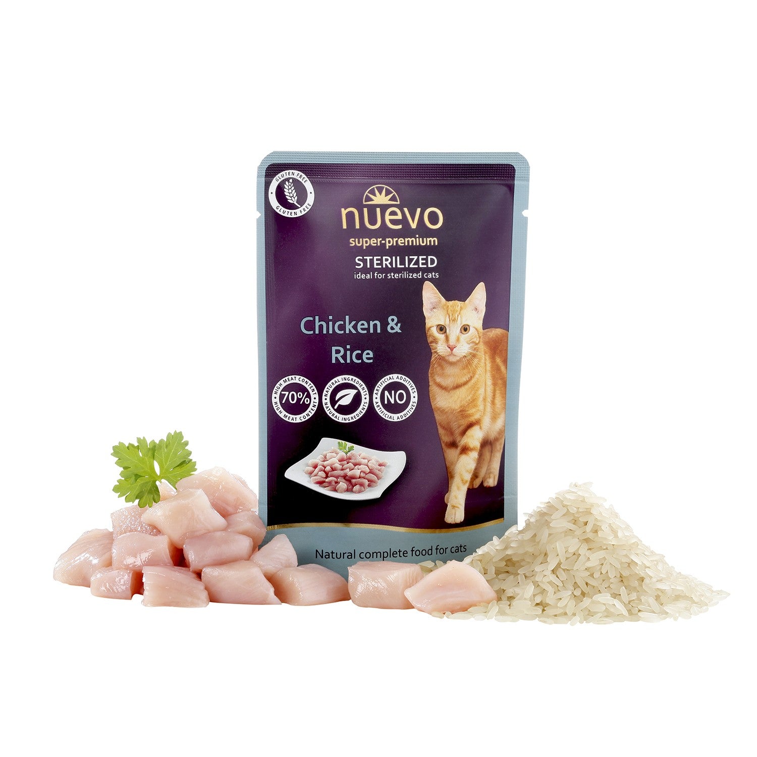 Sobre Gato STERILIZED Pollo y Arroz NUEVO - Pack de 16 unidades