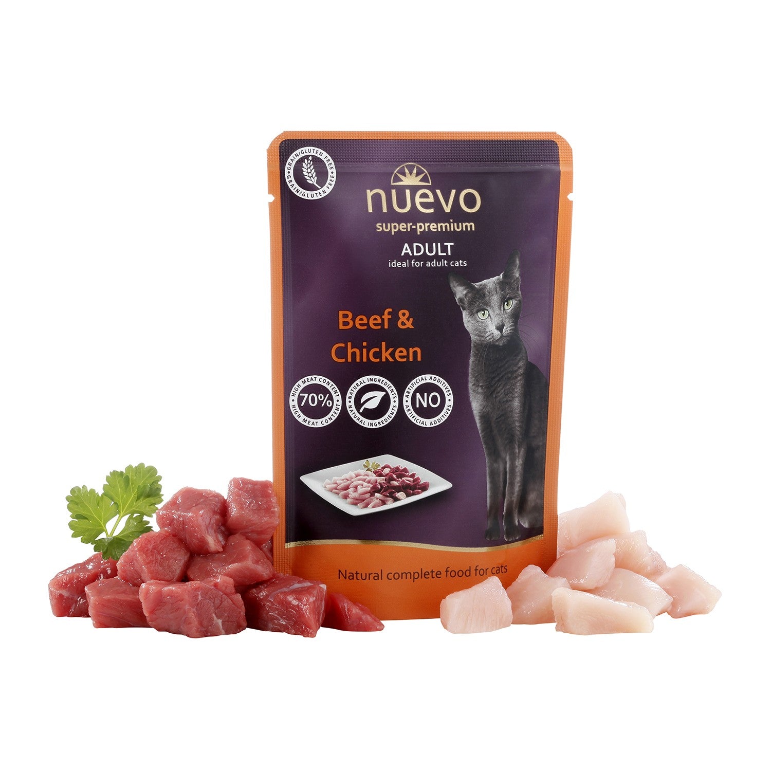 Sobre Gato ADULTO Ternera y Pollo NUEVO - Pack de 16 unidades