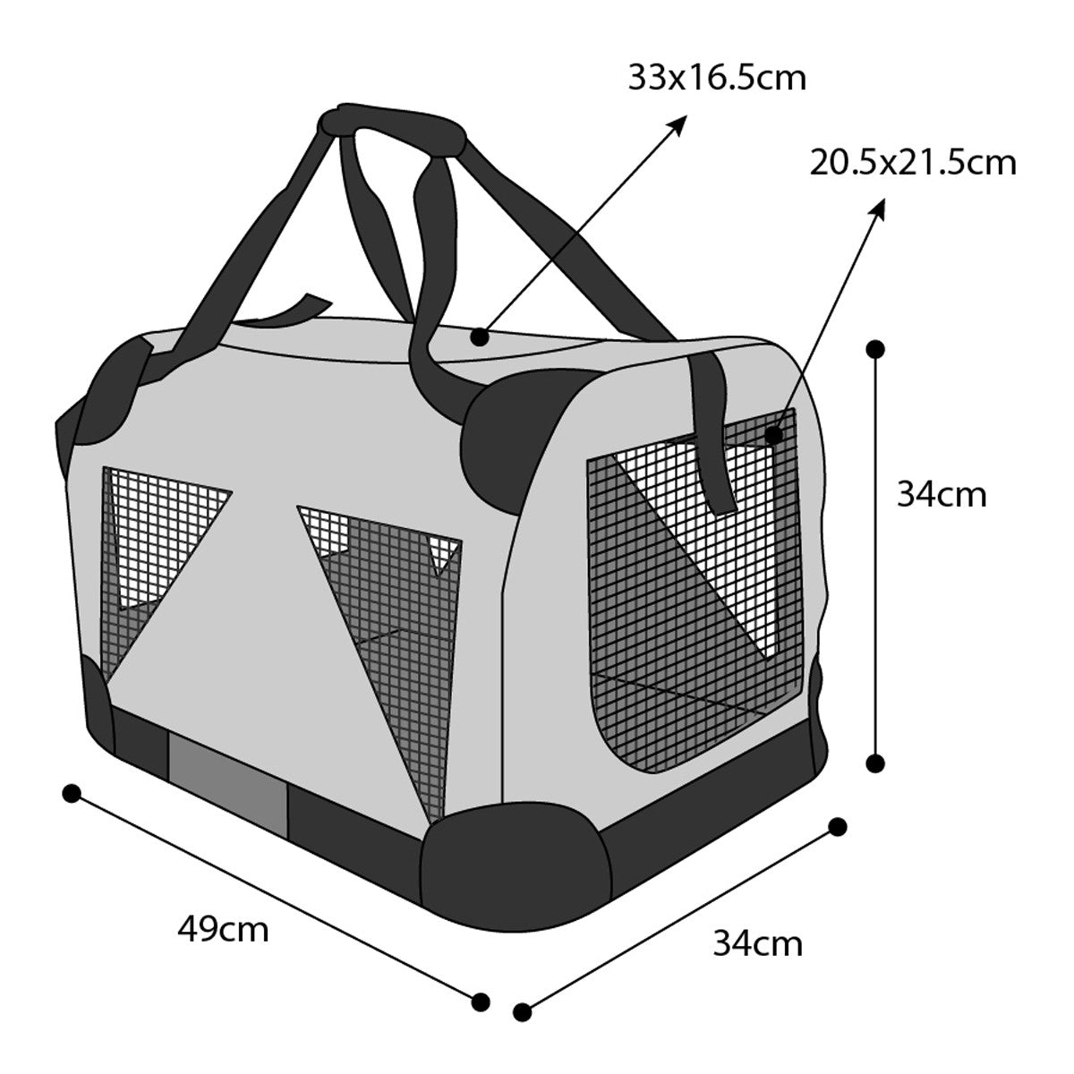 Transportín Plegable Para Perro Flamingo Alix Classic 3 uds