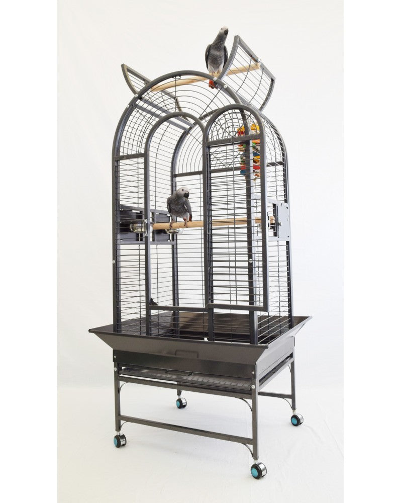 Jaula para loros Haiti de 66x56x175 cm con comederos giratorios de acero