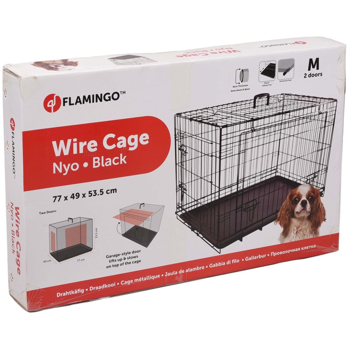 Jaula Para Perros Con Puerta Corredera Flamingo Nyo - Negro