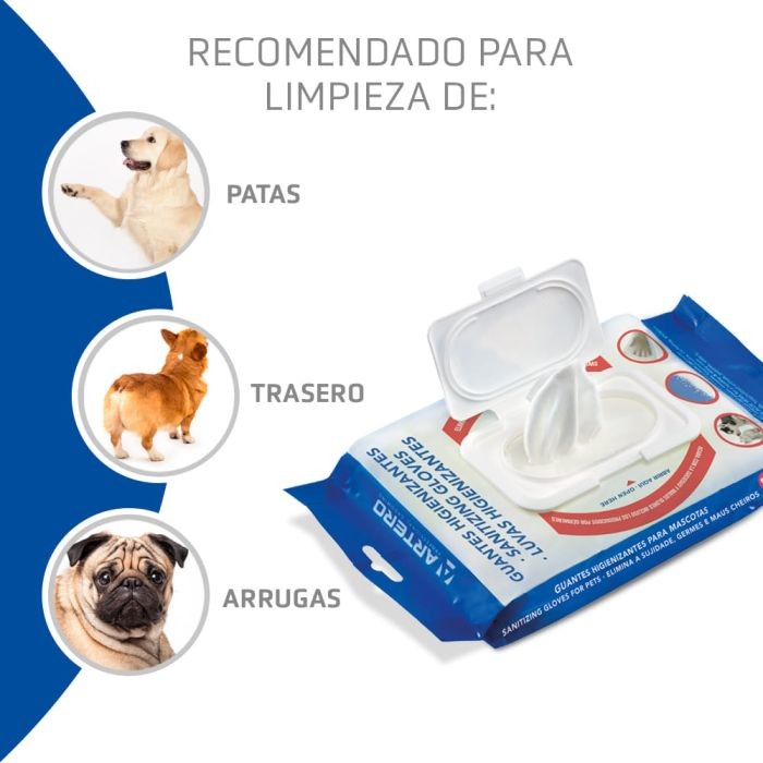 Artero Guantes Higienizantes Para Perros Antigérmenes