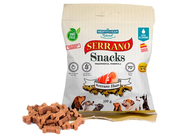 MDT Serrano Snack Perros Jamón 100 gr pack 12 unidades