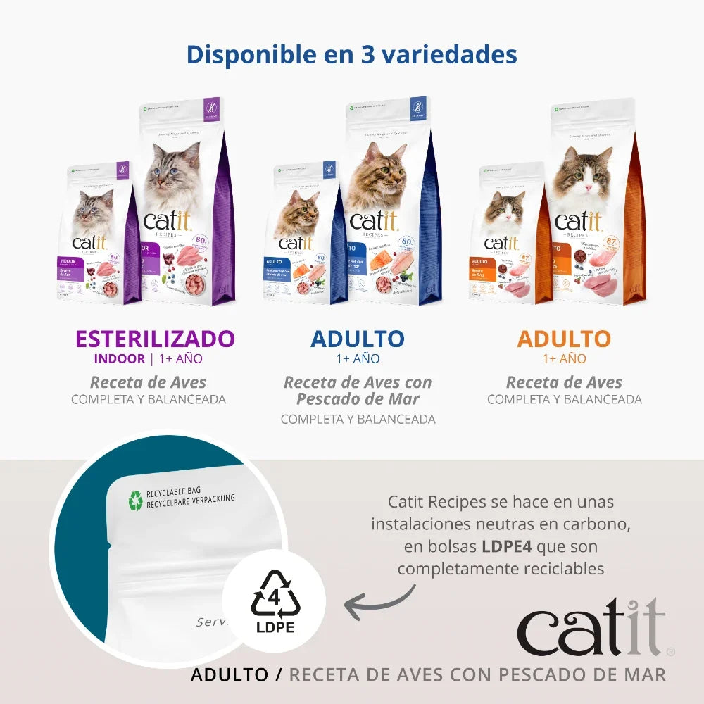 Catit Recipes Adulto Pescado de Mar, 400g - Pack de 6 unidades