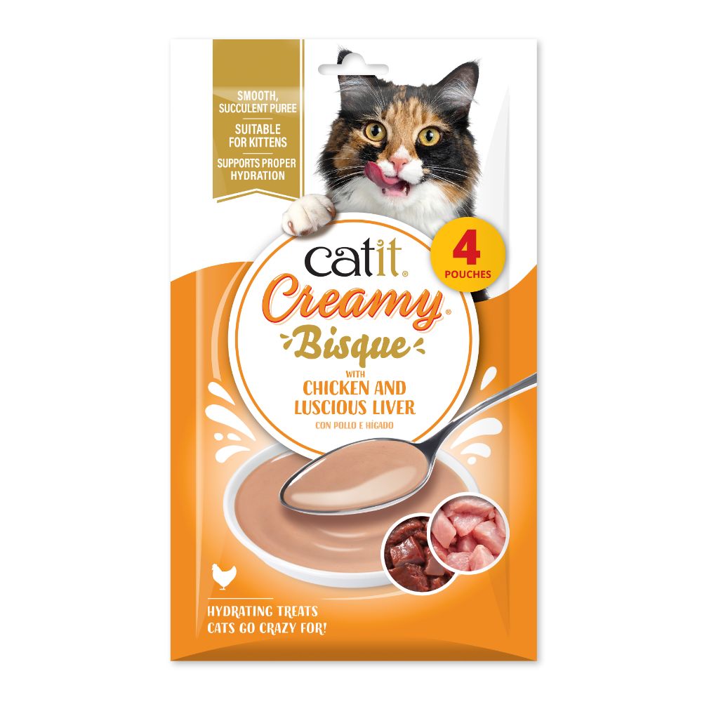 Catit Creamy Bisque con Pollo - Pack de 10 unidades
