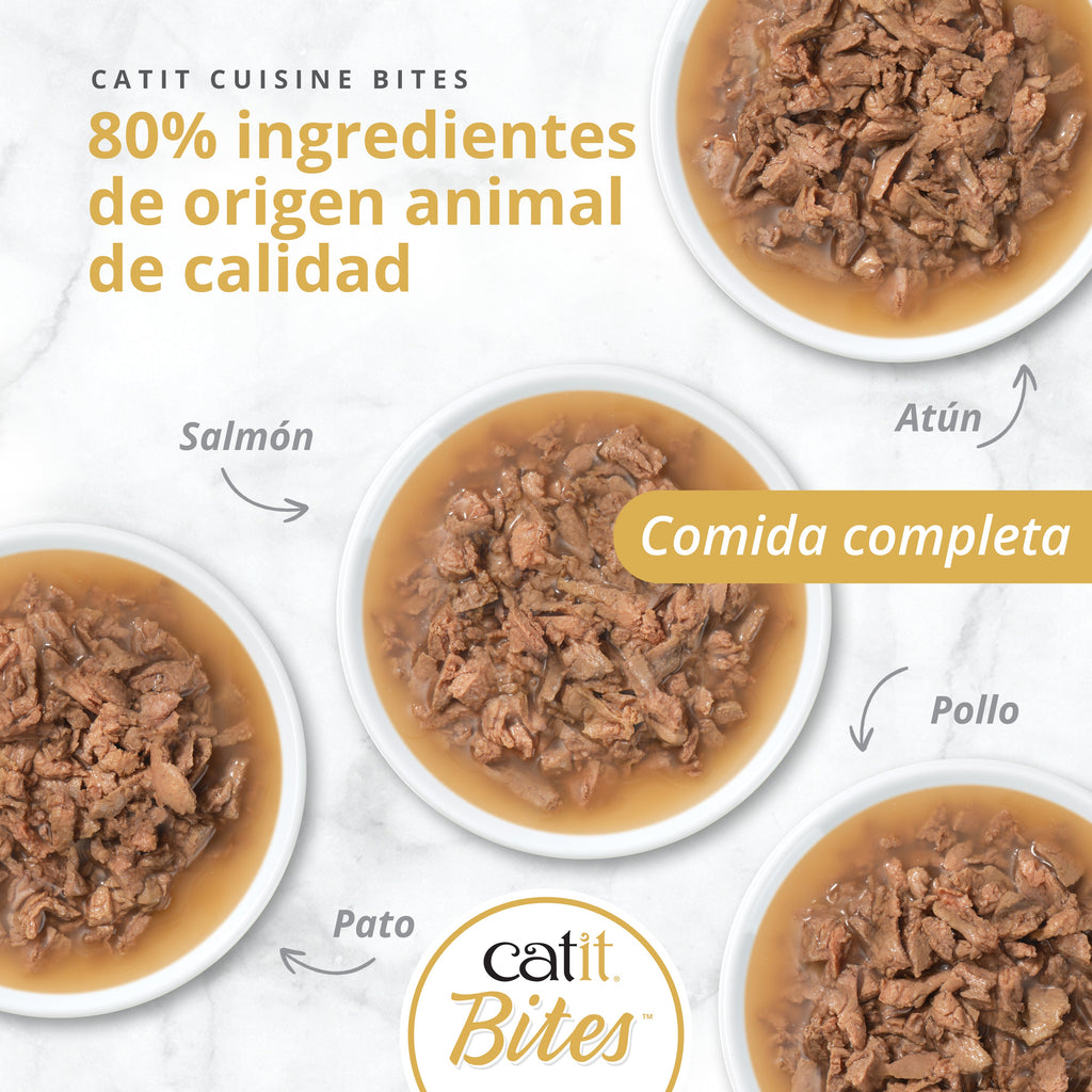 Trocitos de carne en salsa para gatos Catit Cuisine Bites 75g - Pack de 12 unidades