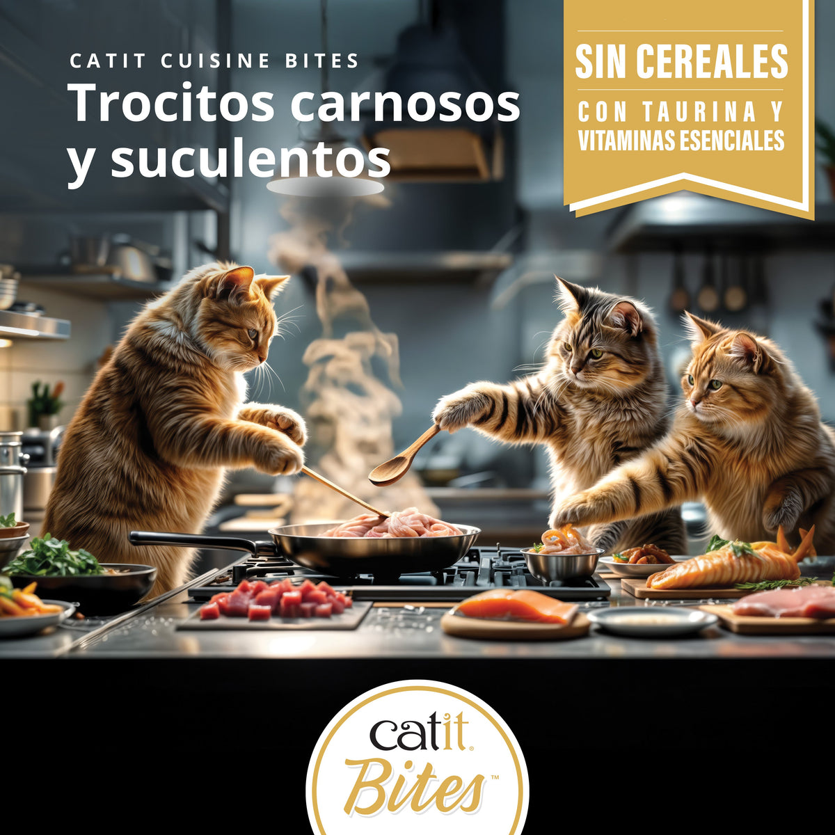 Trocitos de carne en salsa para gatos Catit Cuisine Bites 75g - Pack de 12 unidades