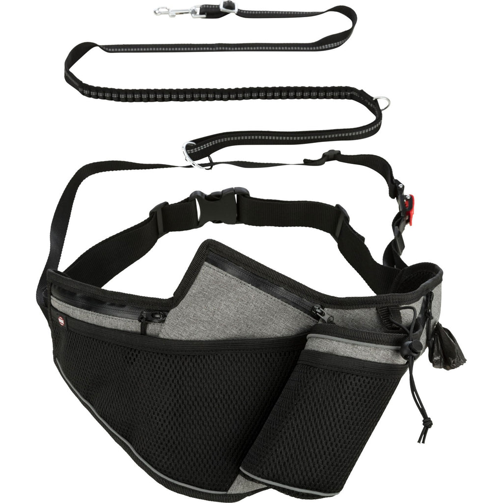 Cinturón para correr con correa gris/negro
