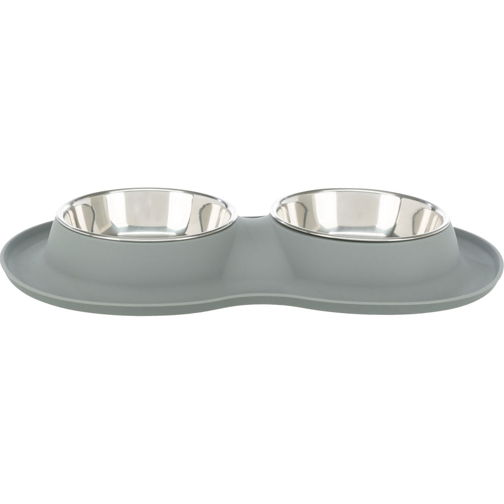 Set Comederos, silicona/acero inoxidable gris