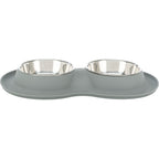 Set Comederos, silicona/acero inoxidable gris