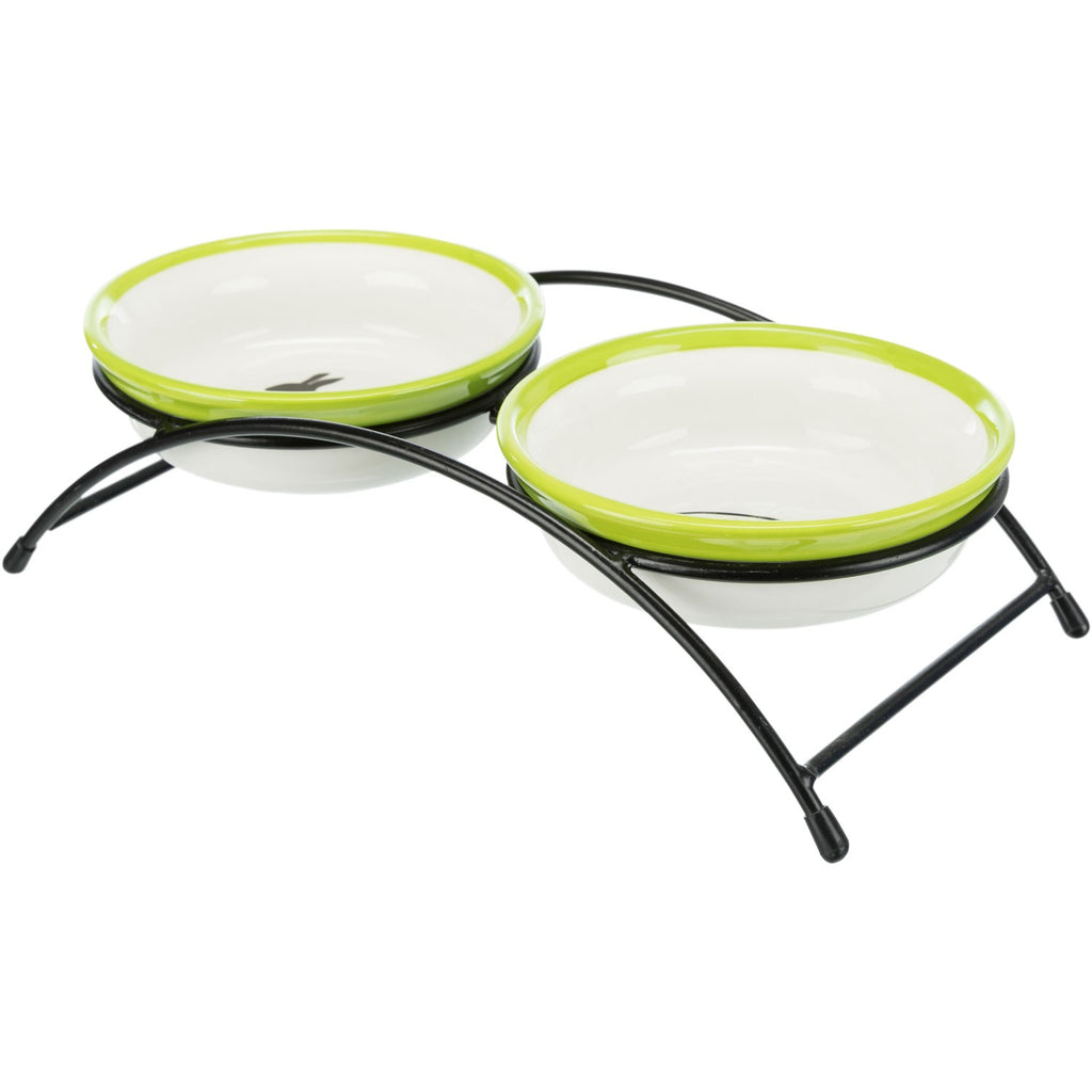 Set de comederos blanco/verde