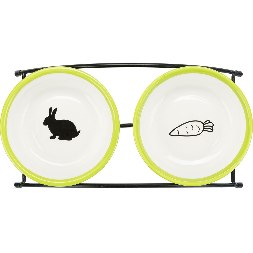 Set de comederos blanco/verde