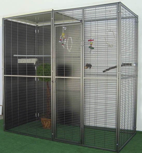 Voladero para loros 2x1 m Imor - jaula de vuelo exterior con techo mixto