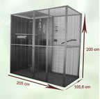 Voladero para loros 2x1 m Imor - jaula de vuelo exterior con techo mixto