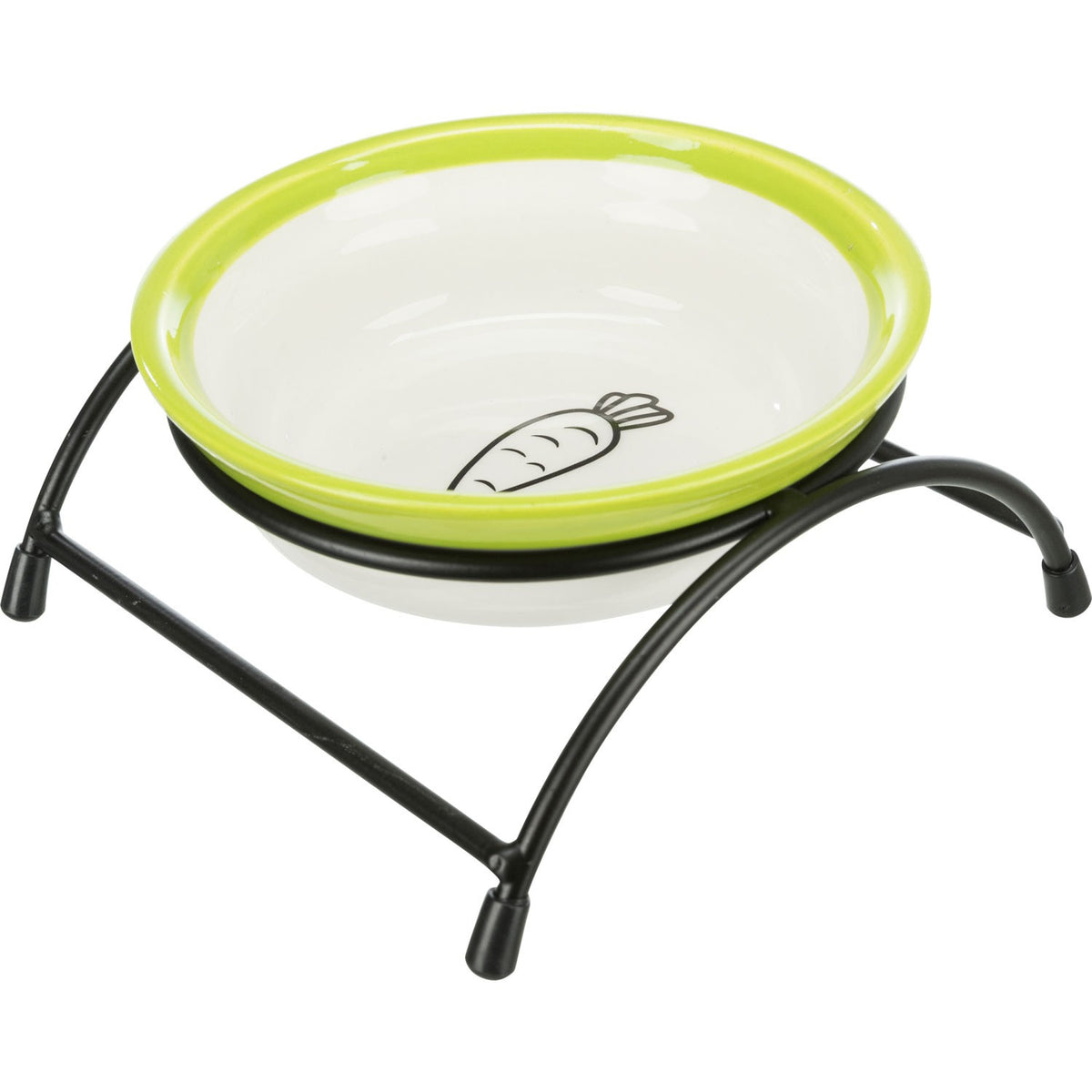 Cuenco de cerámica con soporte - Pack de 3 unidades blanco/verde
