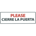 Señal Horizontal 'Please Cierre la Puerta'