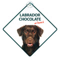 Señal con Ventosa 'Labrador Chocolate on Board'