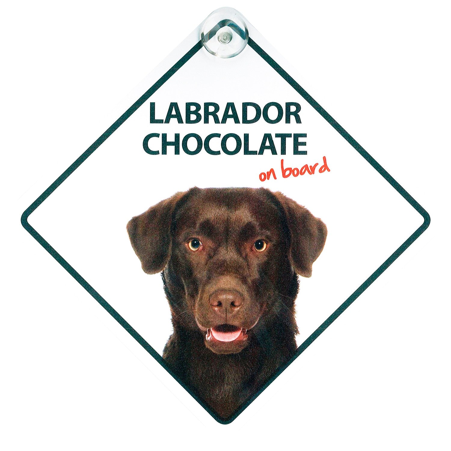 Señal con Ventosa 'Labrador Chocolate on Board'