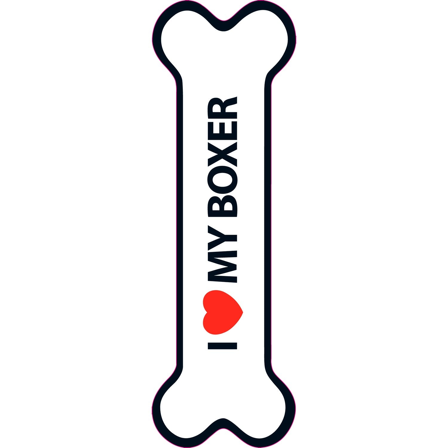 Señal-Hueso Magnético 'I Love my Boxer'