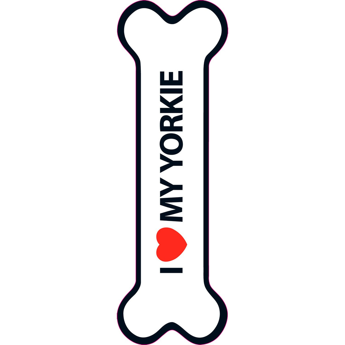 Señal-Hueso Magnético 'I Love my Yorkie'
