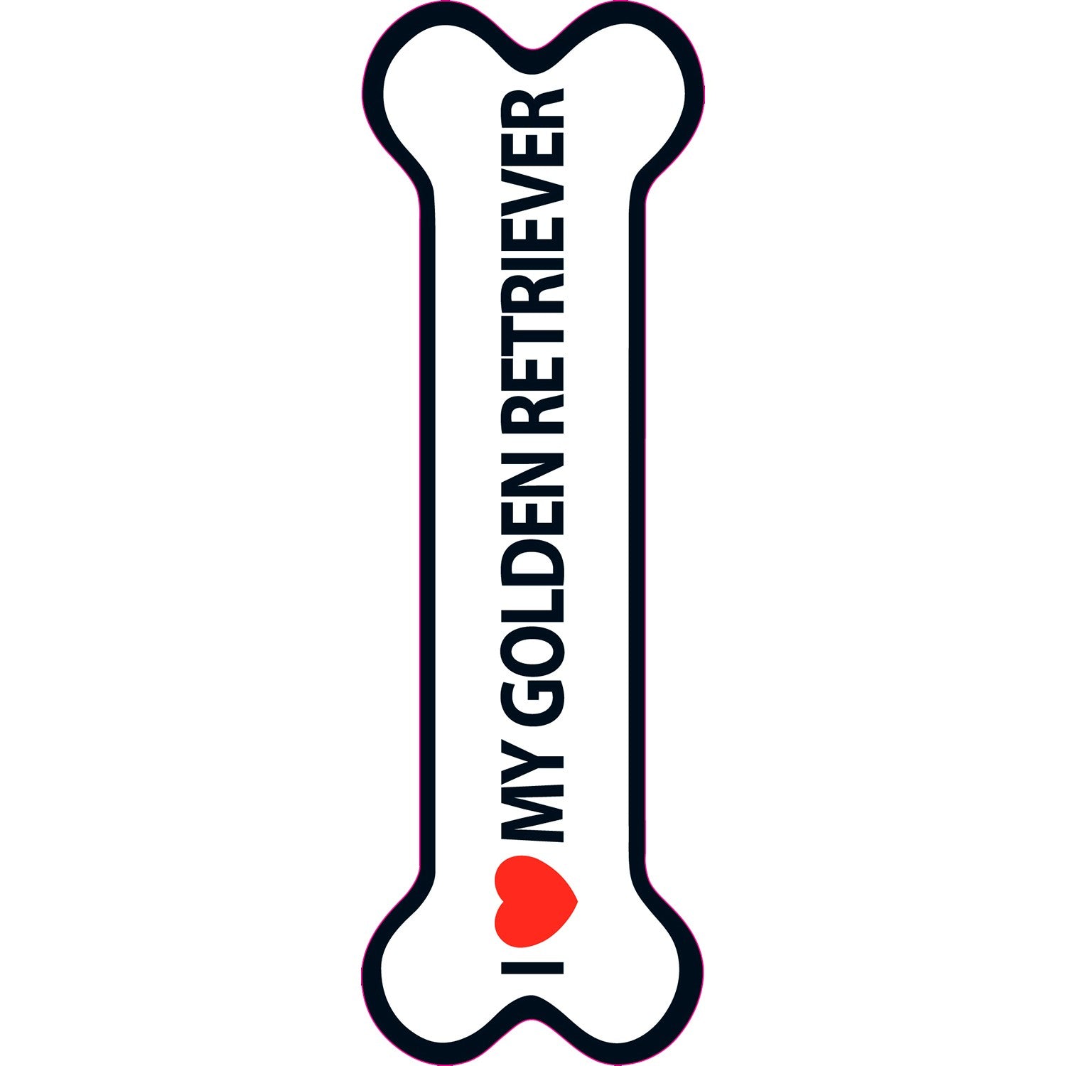 Señal-Hueso Magnético 'I Love my Golden Retriever'