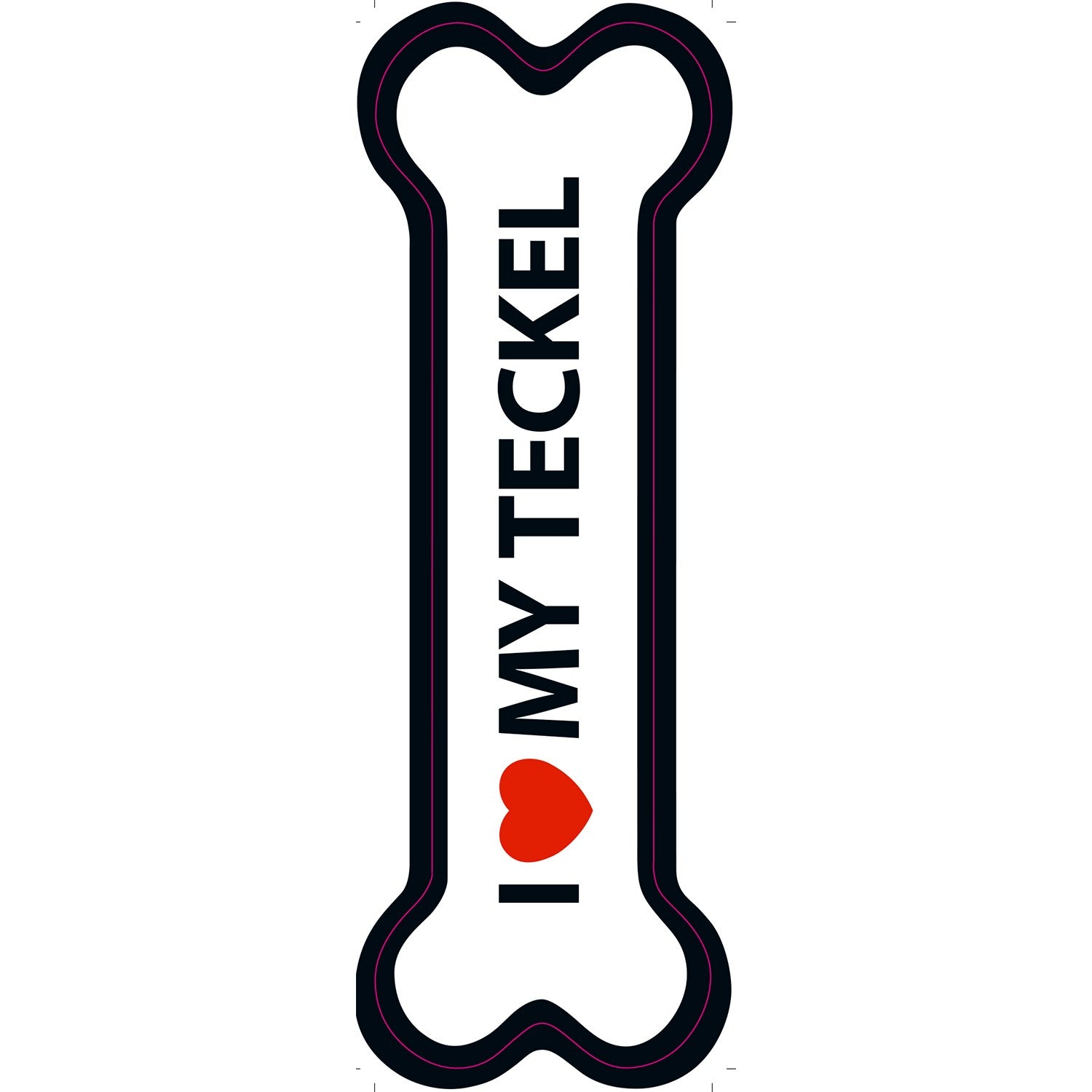 Señal-Hueso Magnético 'I Love my Teckel'