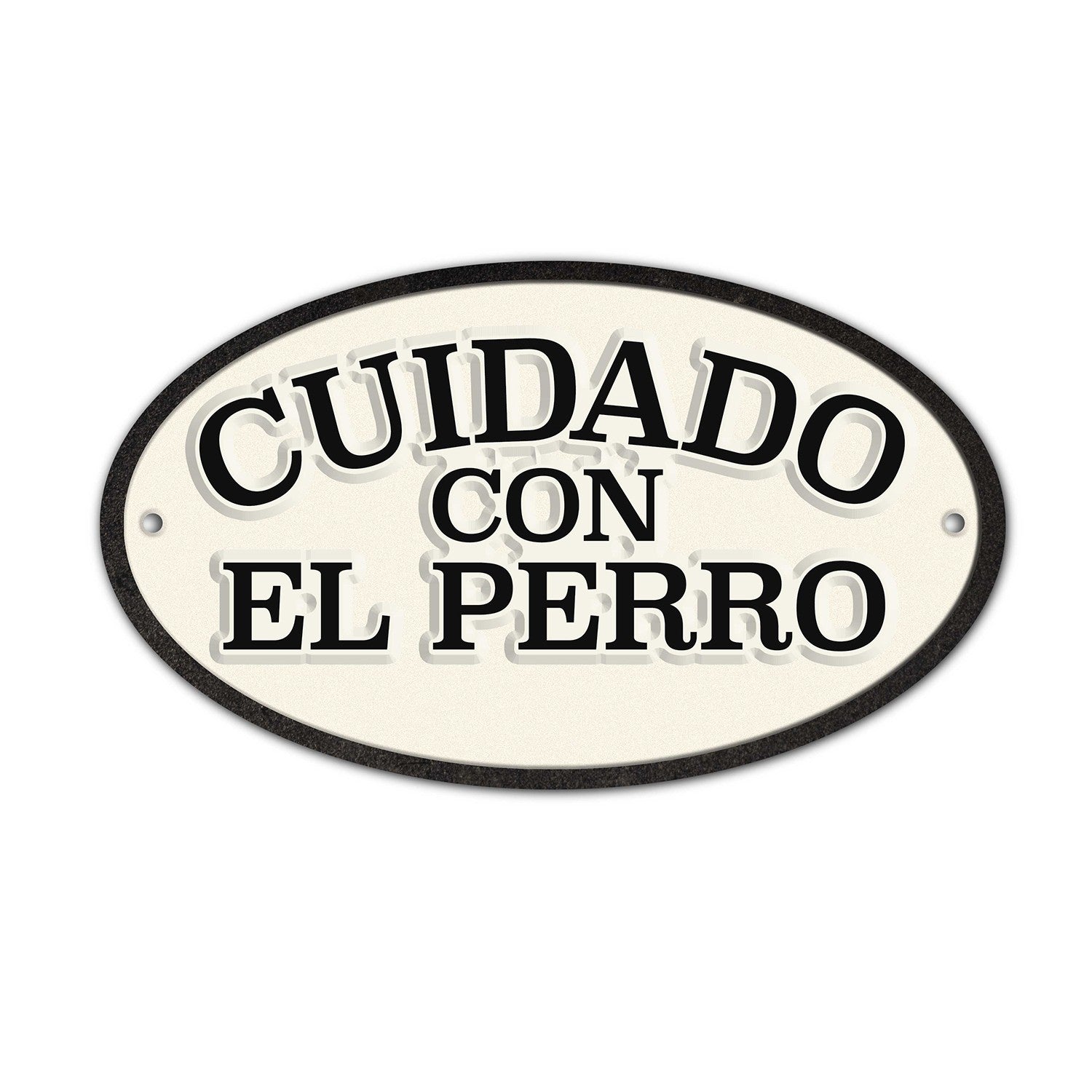 Señal Ovalada Hierro 'Cuidado con el Perro'