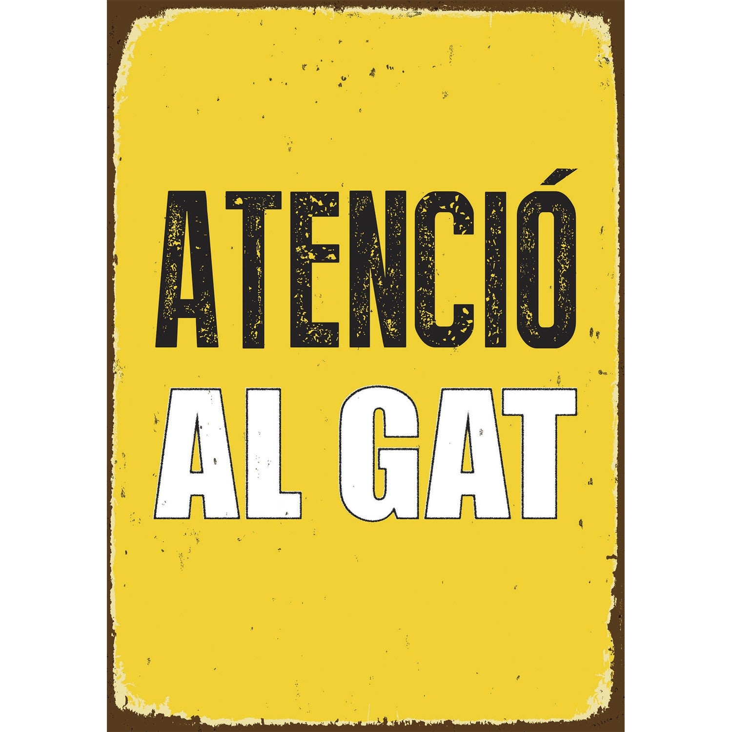 Señal A5 Metálica 'Atenció al Gat'