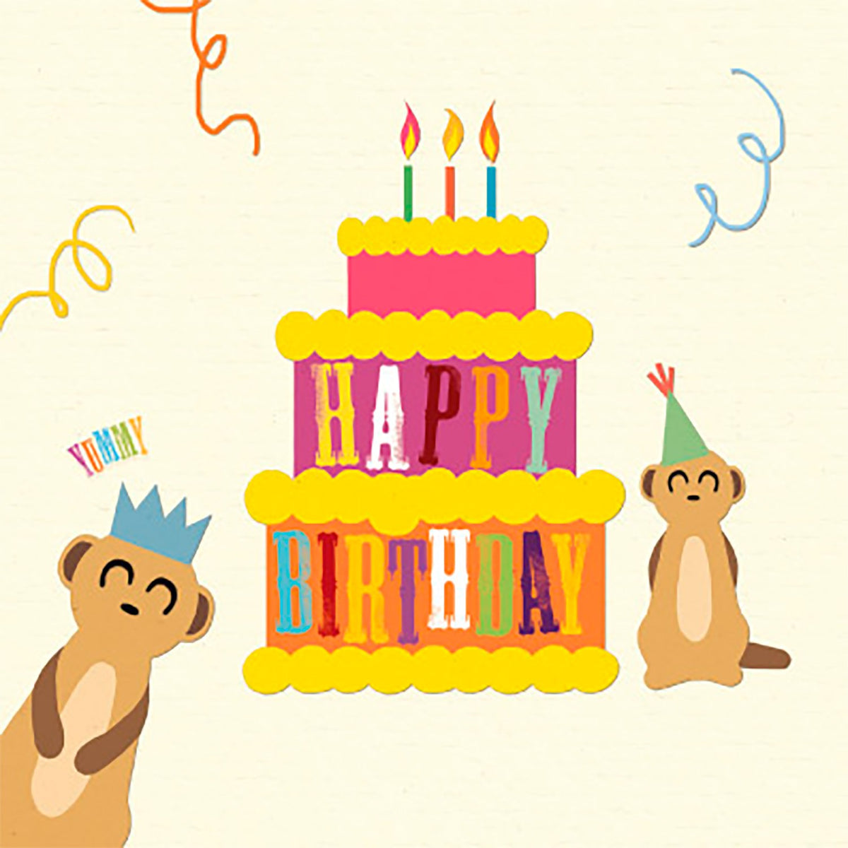 Tarjeta Dibujo 2 Suricatas 'Happy Birthday'