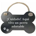 Hueso de Pizarra 'Cuidado aquí vive un perro adorable'
