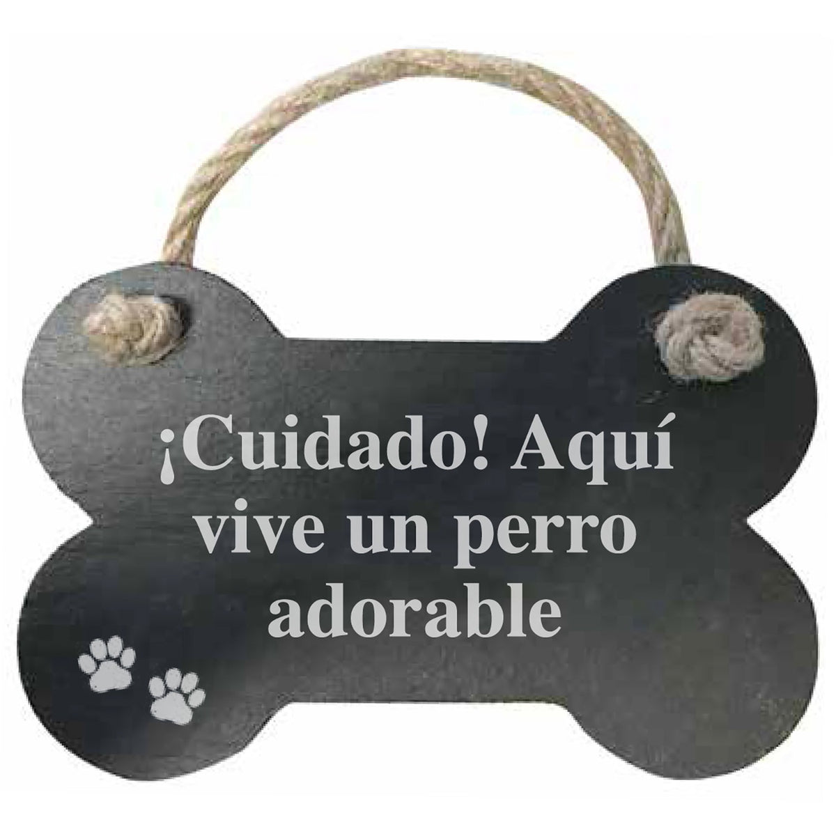 Hueso de Pizarra 'Cuidado aquí vive un perro adorable'
