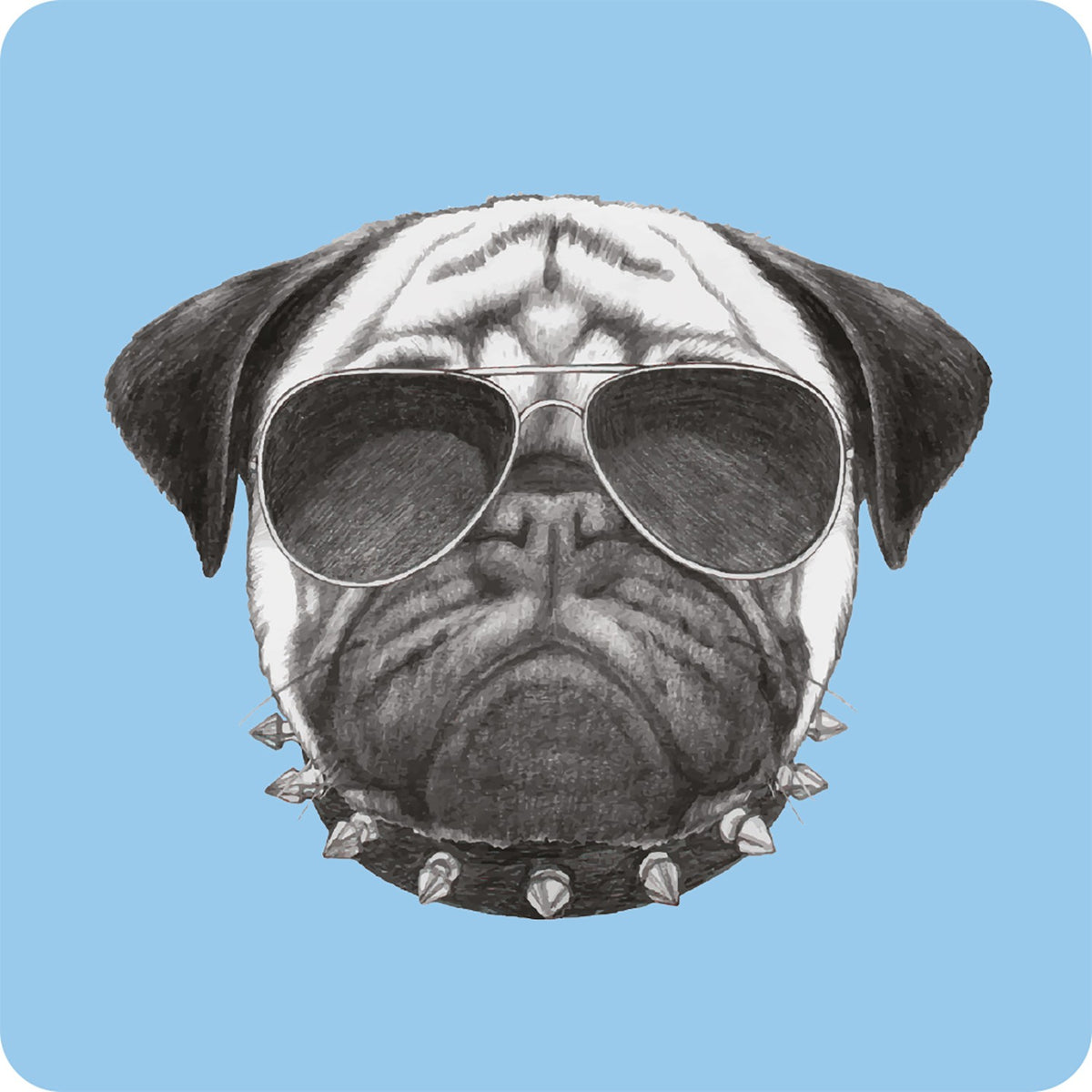 Posavasos Perro Carlino con Gafas de Sol