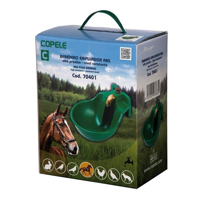 Bebedero de empujador para caballos de plástico Copele