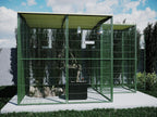 Voladero para pájaros 2x2 m verde con habitáculo de seguridad