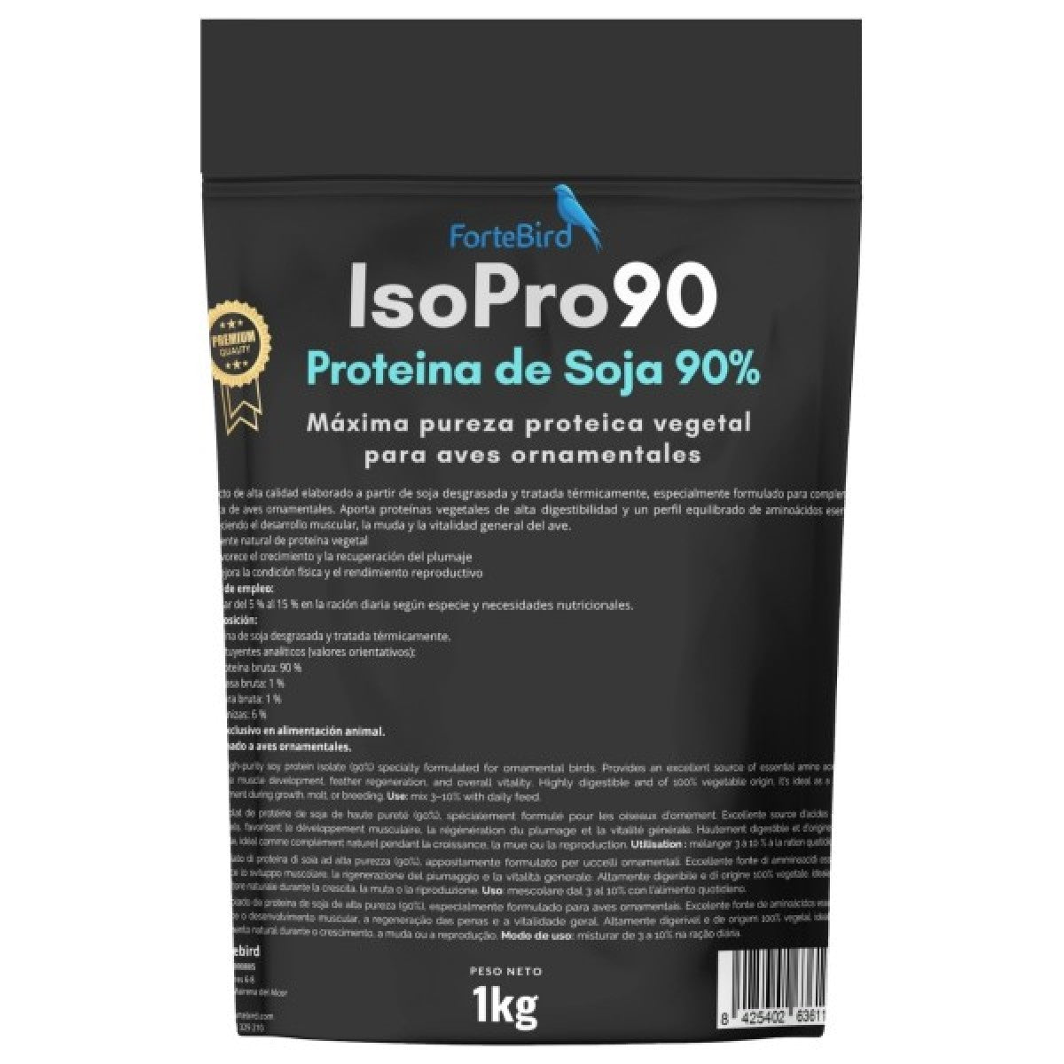 Fortebird IsoPro 90 1 kg – Proteína de Soja 90% - NO DORÉ