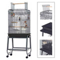 Jaula para loros Max Sun Cages - jaula grande con comederos y bandeja extraíble