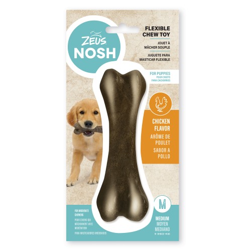 Hueso mordedor con aroma para cachorro Zeus Nosh Flexible 15cm