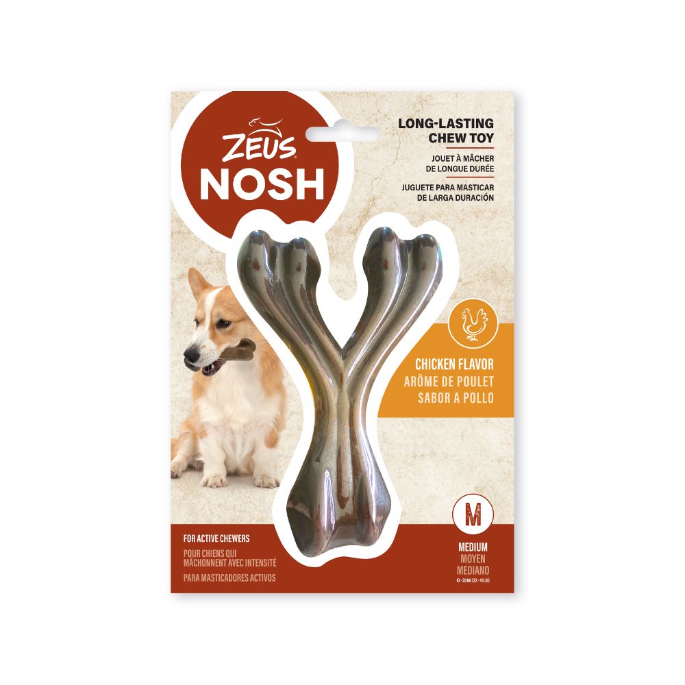 Hueso en forma de Y mordedor con aroma Zeus Nosh Strong 18cm