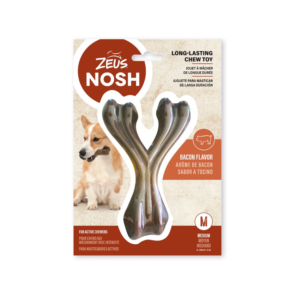Hueso en forma de Y mordedor con aroma Zeus Nosh Strong 11cm