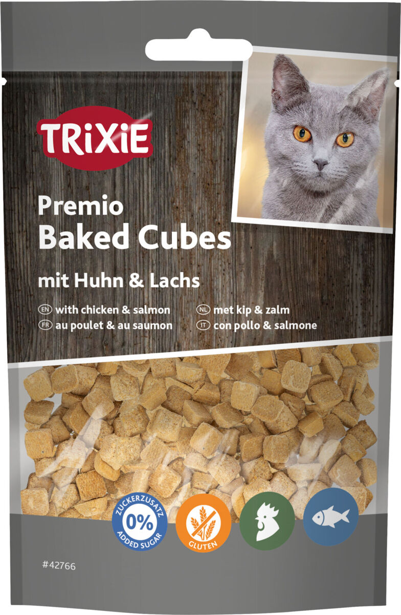 Premio Baked Cubes con pollo y salmón