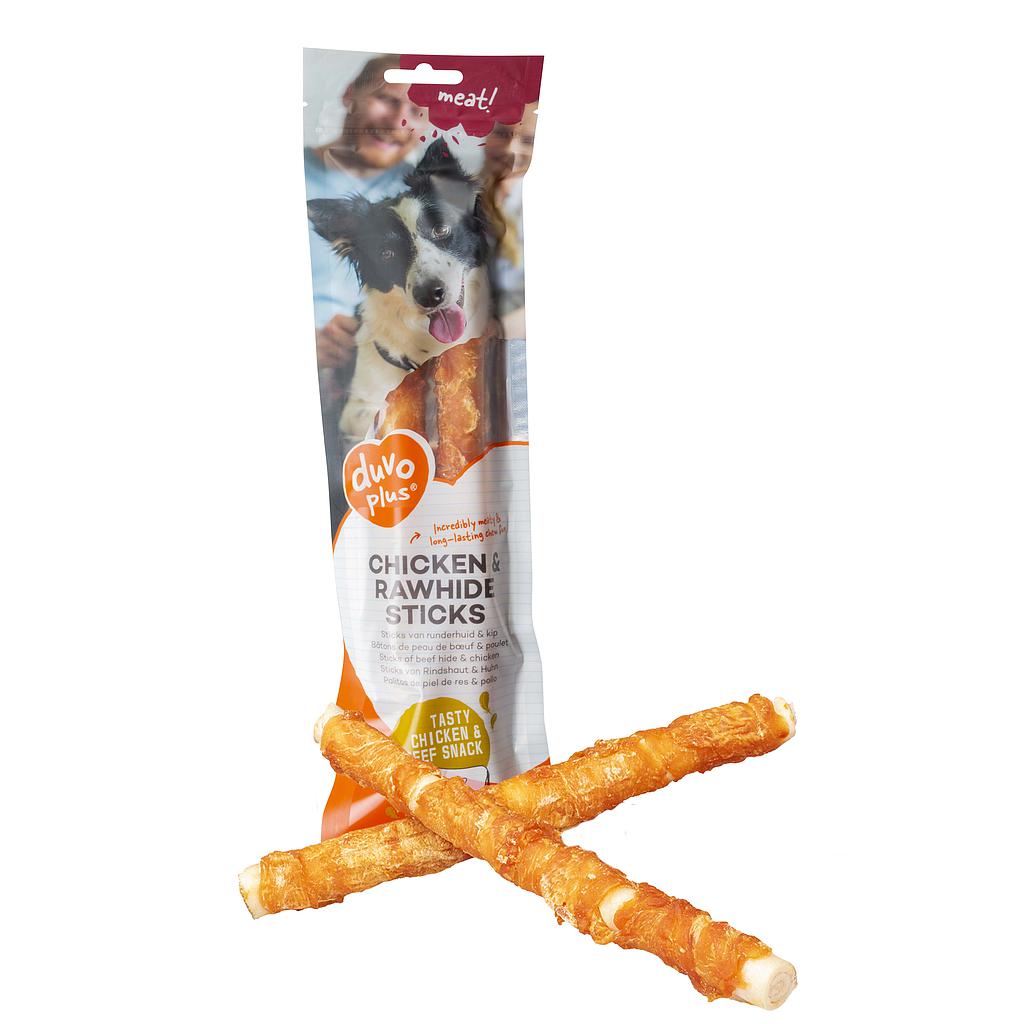 DUVO MEAT! PALOS DE POLLO Y PIEL NATURAL T-L 25 CM 122 GR