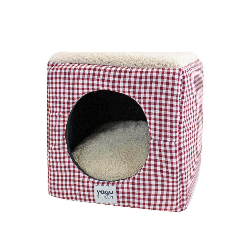 YAGU DESCANSO CUBO COMPACTO VICHY GRANA BORREGUILLO T-U 33 x 33 x 33 CM