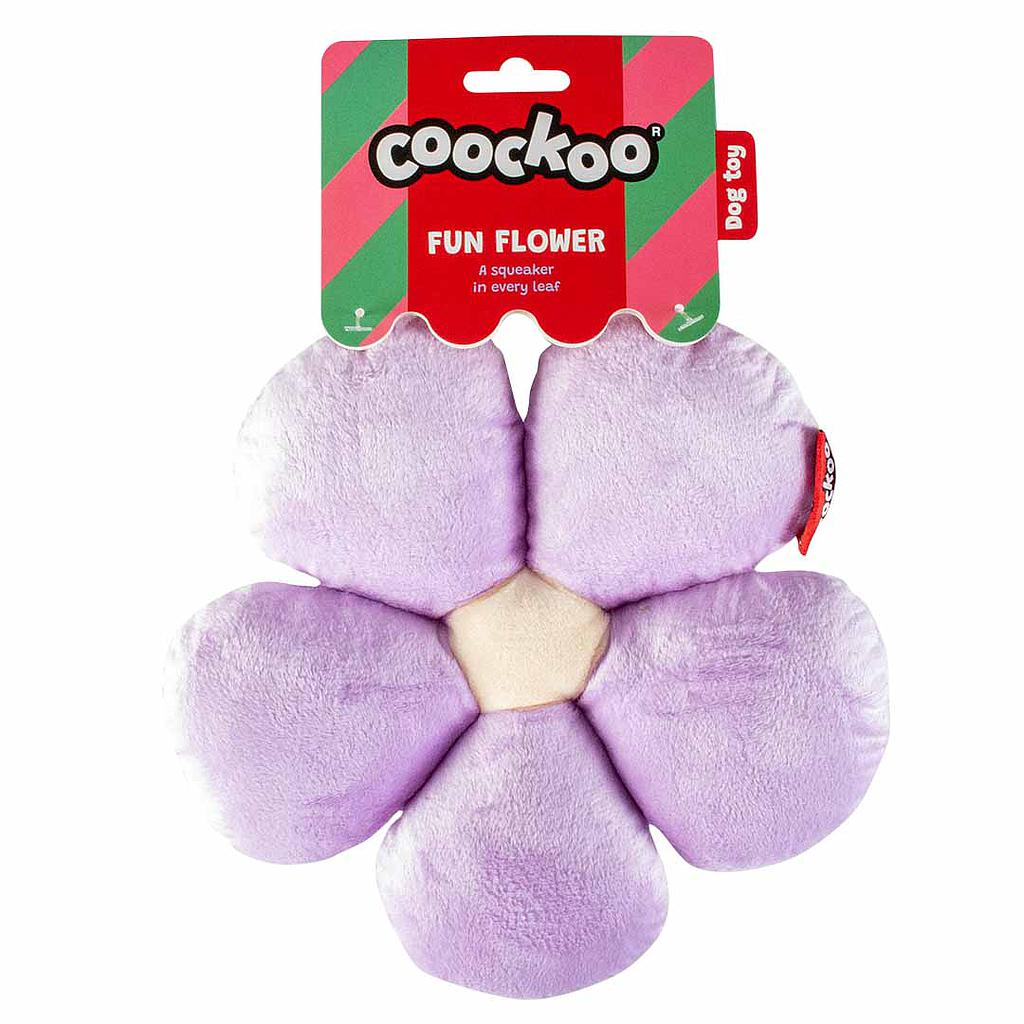 DUVO COOCKOO JUGUETE PERRO FUN FLOWER LILA Y BLANCO 23 x 21 x 5 CM
