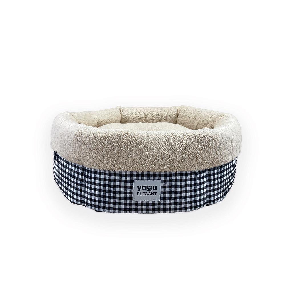 YAGU DESCANSO CUNA ROYAL VICHY NEGRO BORREGUILLO T-U 48 x 48 x 17 CM