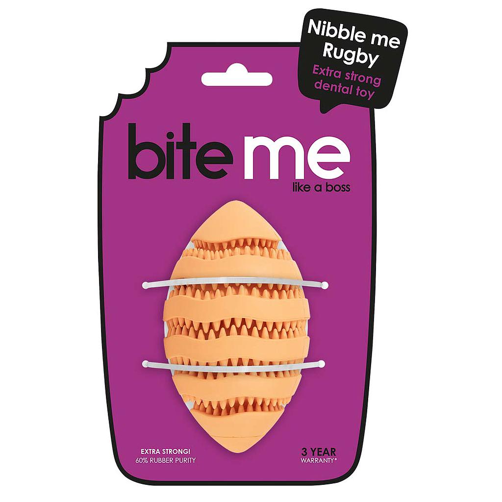 DUVO JUGUETE PERRO NIBBLE ME RUGBY NARANJA T-L 15 x 8,6 x 8,6 CM